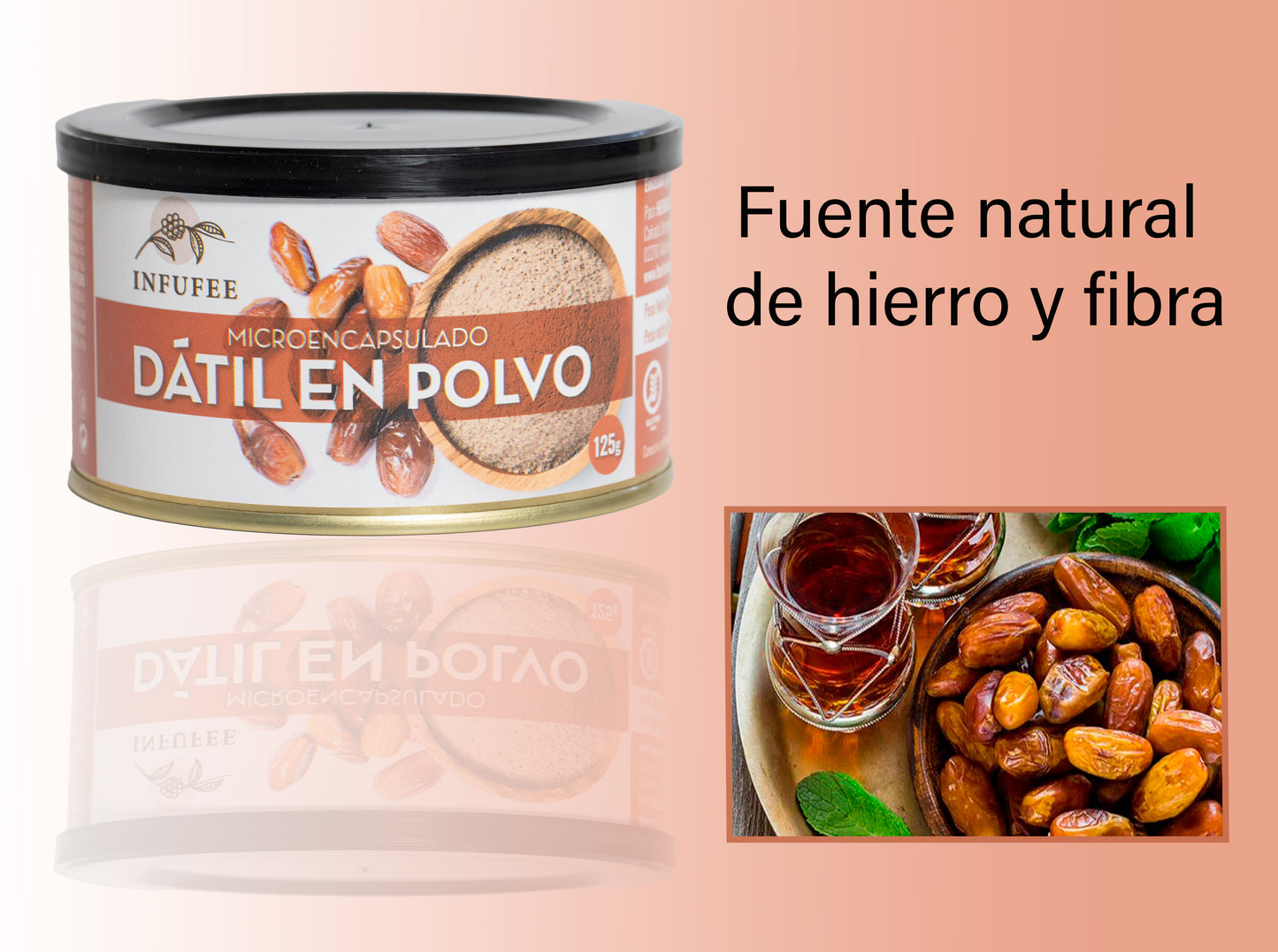 Dátil en Polvo Microencapsulado - Fuente natural de Fibra y Hierro - Ideal para Dietas Saludables