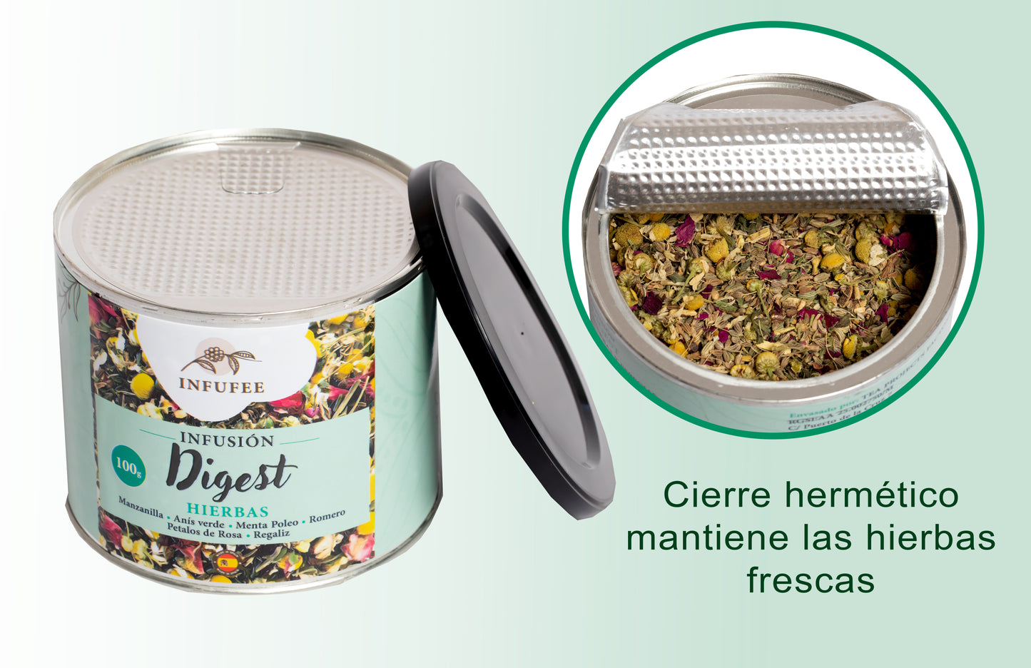 Infusión Digestiva - Infusión antioxidante y relajante - Infusión sin teína - Lata 100 gramos