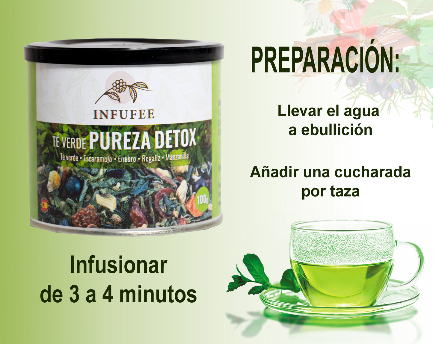 Infusión Detox - Infusión depurativa - Té de hierbas dietética - Lata 100 gramos