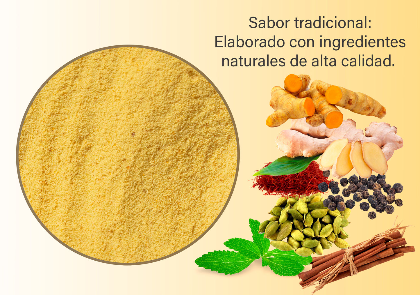 Golden Milk en Polvo Microencapsulado - Fortalece tu sistema inmunológico - Infusión Natural - Sin teína