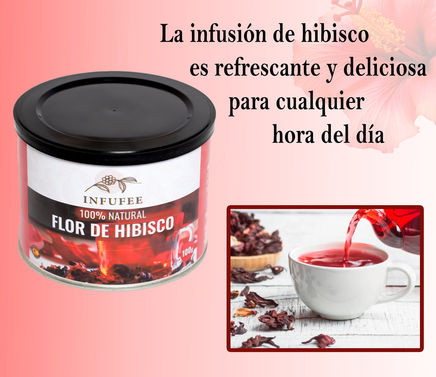 Flor de Hibisco 100 g - Flor de Jamaica - Antioxidante 100% natural