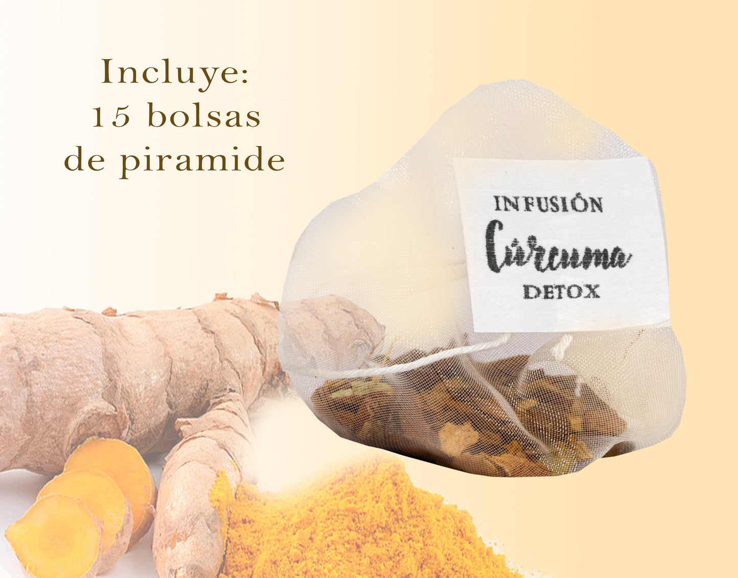 Infusión Detox Cúrcuma - Infusión depurativa - Infusión dietética - Sin teína.