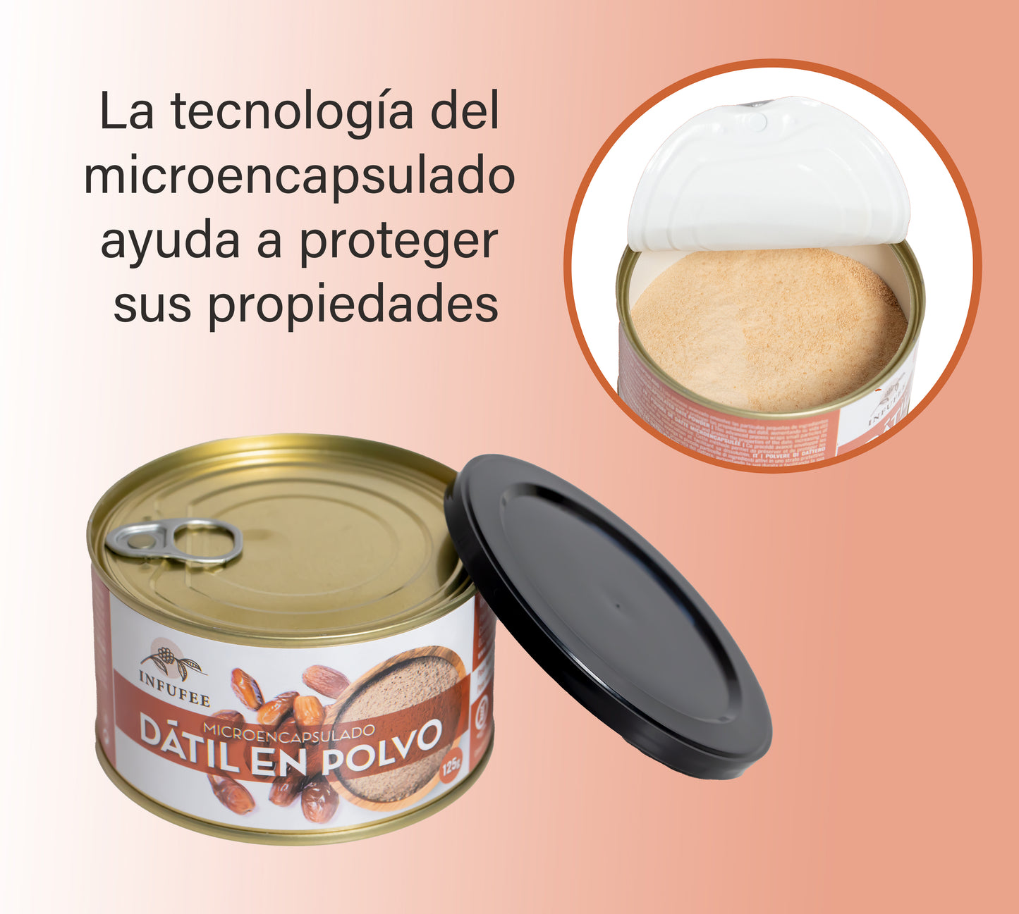 Dátil en Polvo Microencapsulado - Fuente natural de Fibra y Hierro - Ideal para Dietas Saludables