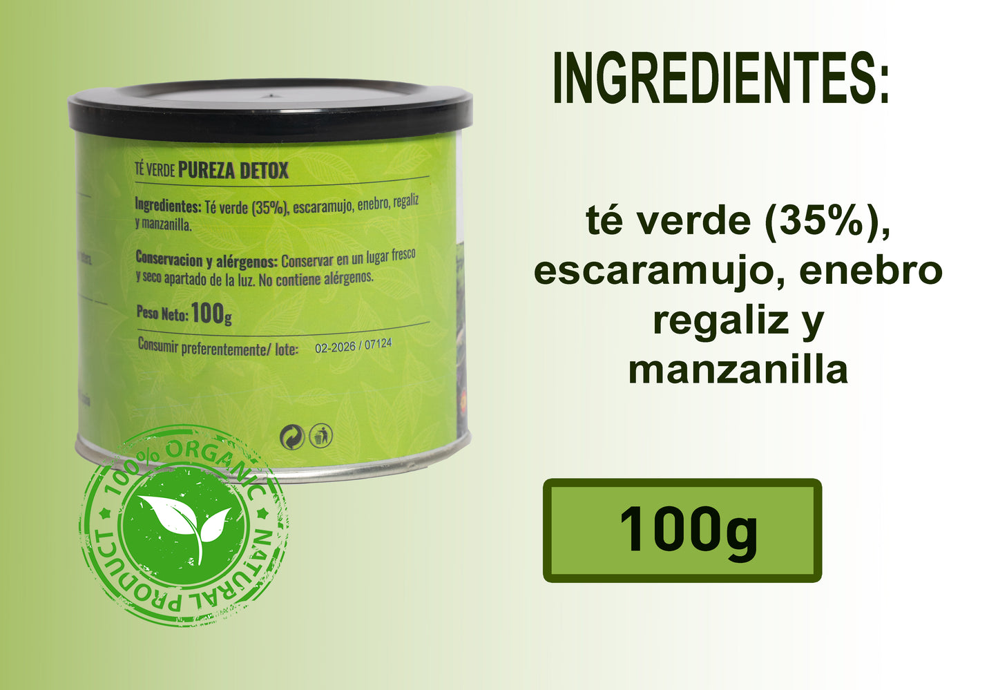 Infusión Detox - Infusión depurativa - Té de hierbas dietética - Lata 100 gramos