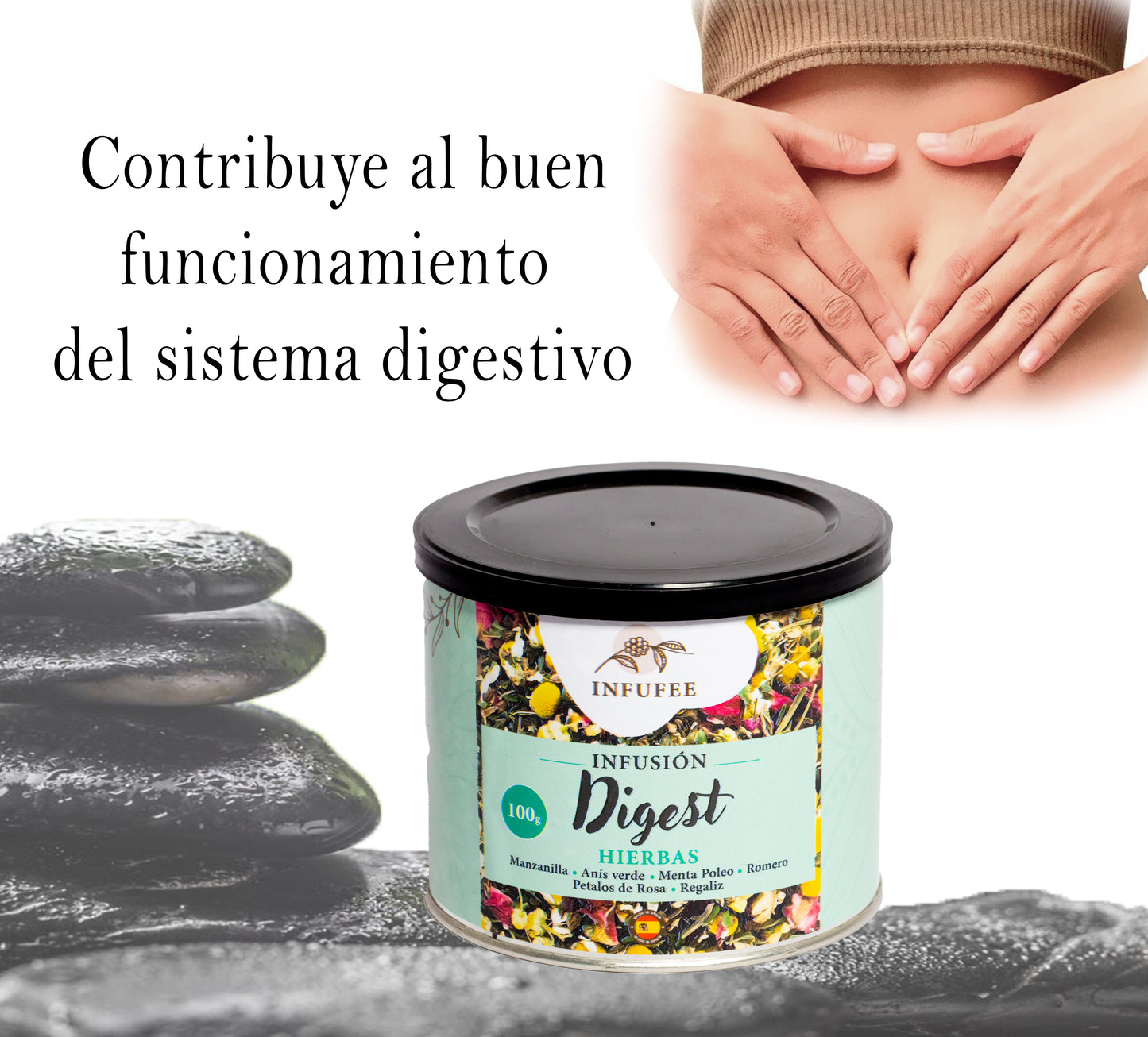 Infusión Digestiva - Infusión antioxidante y relajante - Infusión sin teína - Lata 100 gramos
