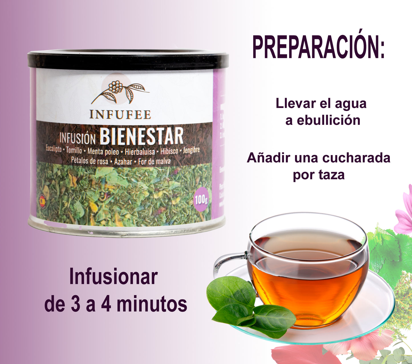 Infusión bienestar - Infusión ideal para la congestión y la tos- Lata 100 gr.