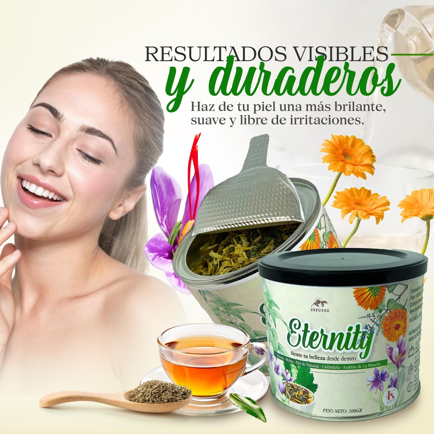 Infusión Eternity - Ritual de belleza y cuidado de la piel- sin teína - Lata 100 g