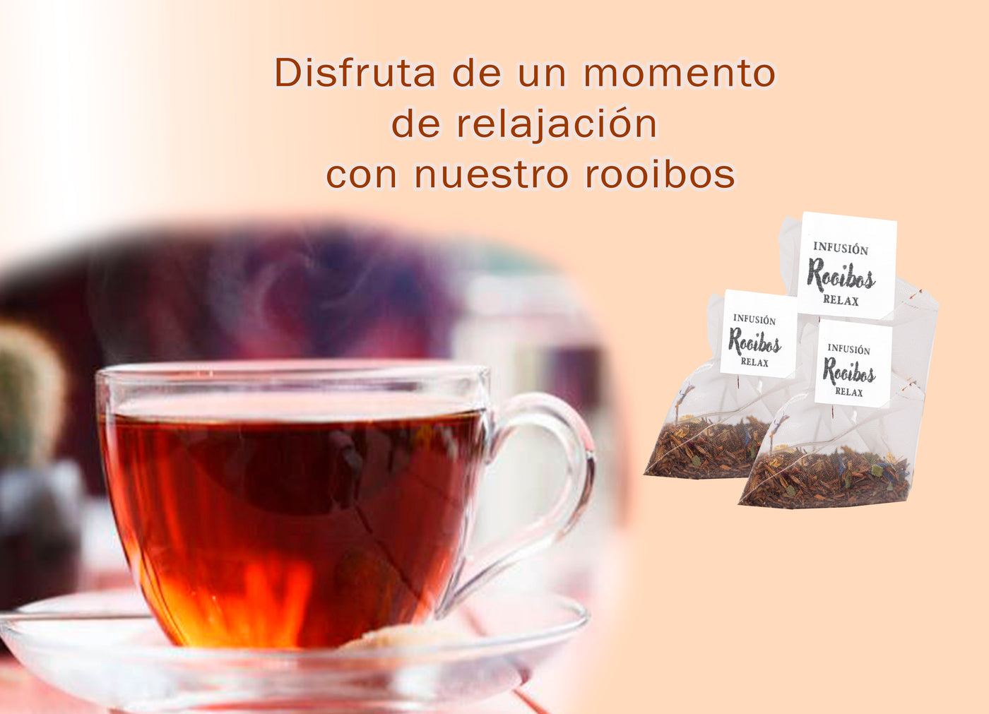 Rooibos Relax - Infusión relajante para dormir bien - Infusión antiansiedad - Sin teína - 15 pirámides individuales