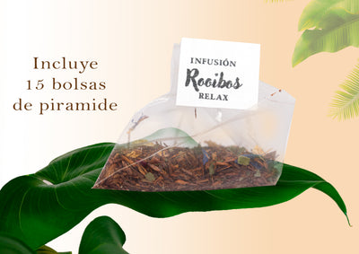 Rooibos Relax - Infusión relajante para dormir bien - Infusión antiansiedad - Sin teína - 15 pirámides individuales