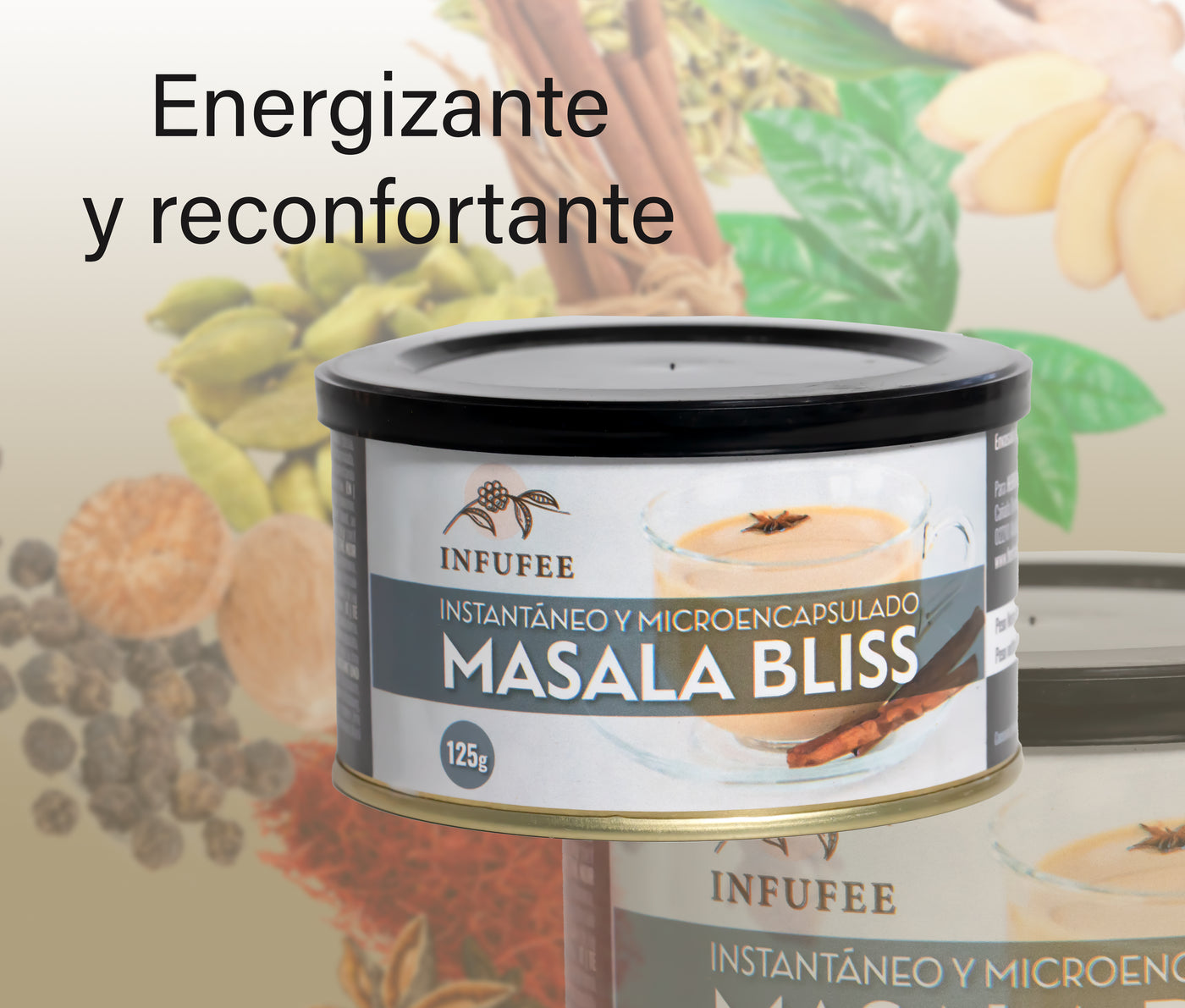 Té Masala Bliss en Polvo Microencapsulado - Refuerzo del Sistema Inmunológico - Lata 125 gr.