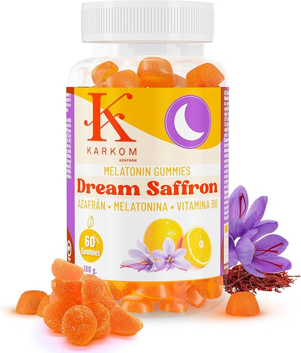 Gominolas con Melatonina y Azafrán - Ayuda a dormir mejor - Fácil de tomar - No crea adicción