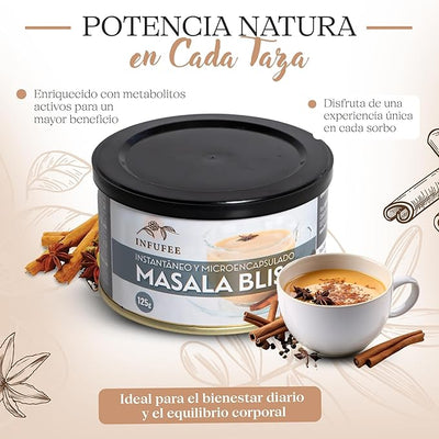 Té Masala Bliss en Polvo Microencapsulado - Refuerzo del Sistema Inmunológico - Lata 125 gr.
