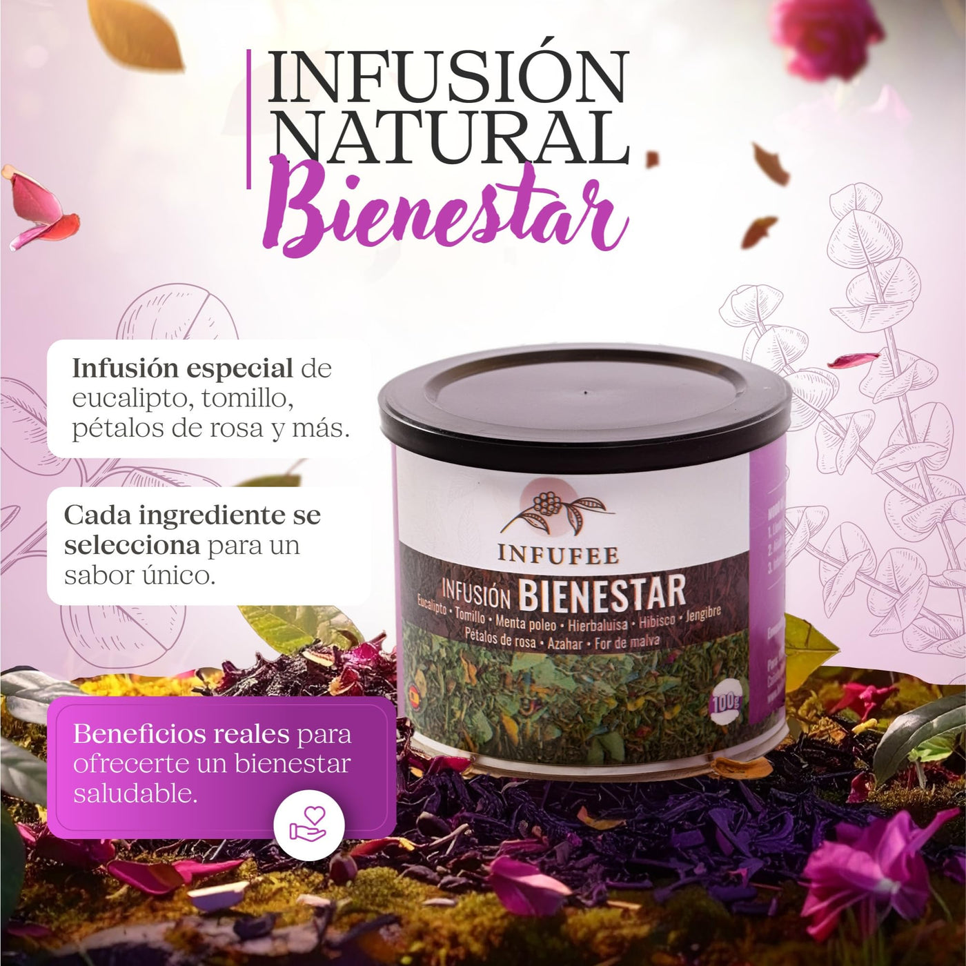 Infusión bienestar - Infusión ideal para la congestión y la tos- Lata 100 gr.