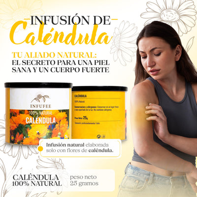 Caléndula (Lata 25g) - Flores de caléndula secas 100% pura y natural - Infusión antiinflamatoria.