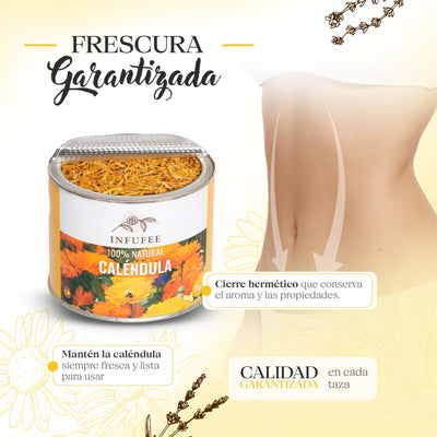 Caléndula (Lata 25g) - Flores de caléndula secas 100% pura y natural - Infusión antiinflamatoria.