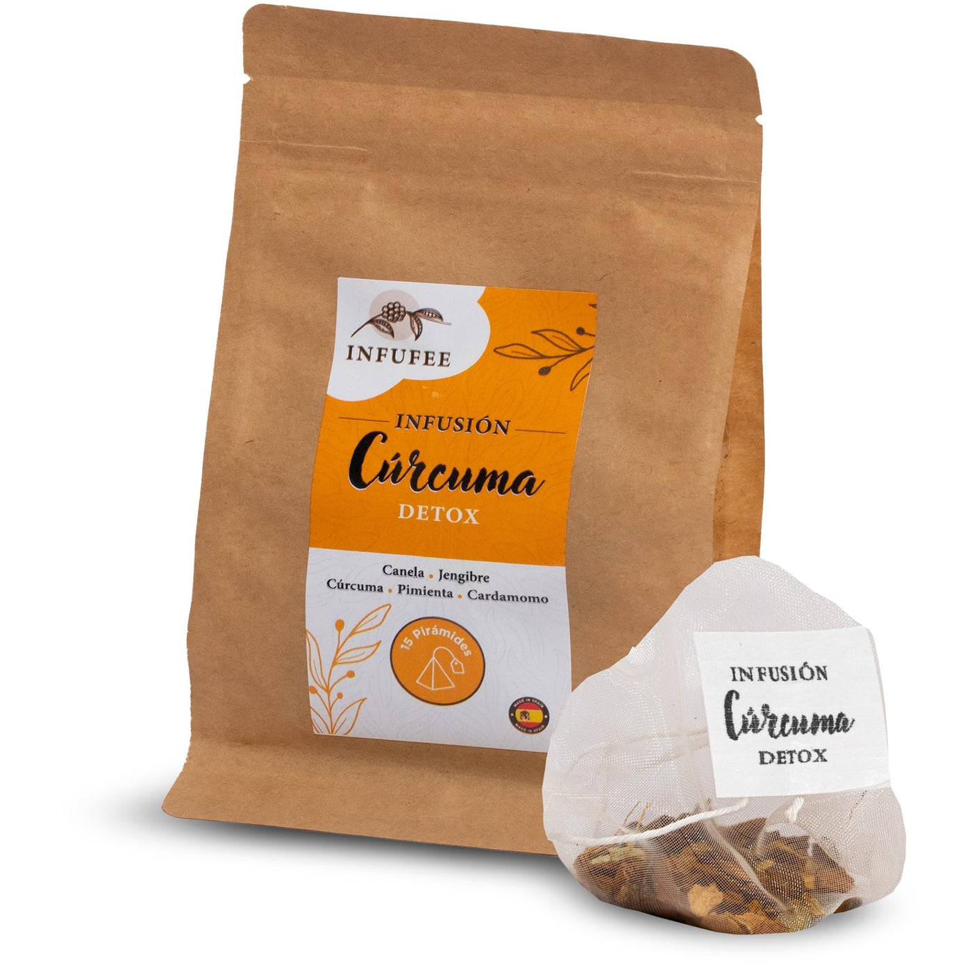 Infusión Detox Cúrcuma - Infusión depurativa - Infusión dietética - Sin teína.