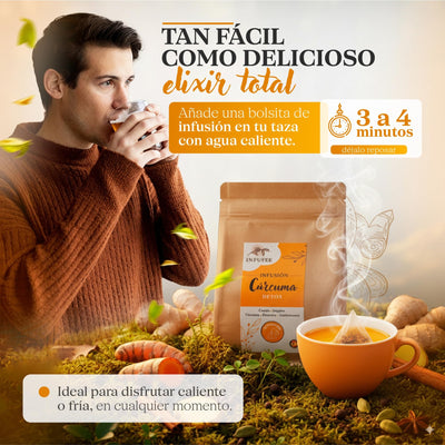 Infusión Detox Cúrcuma - Infusión depurativa - Infusión dietética - Sin teína.