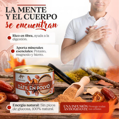 Dátil en Polvo Microencapsulado - Fuente natural de Fibra y Hierro - Ideal para Dietas Saludables
