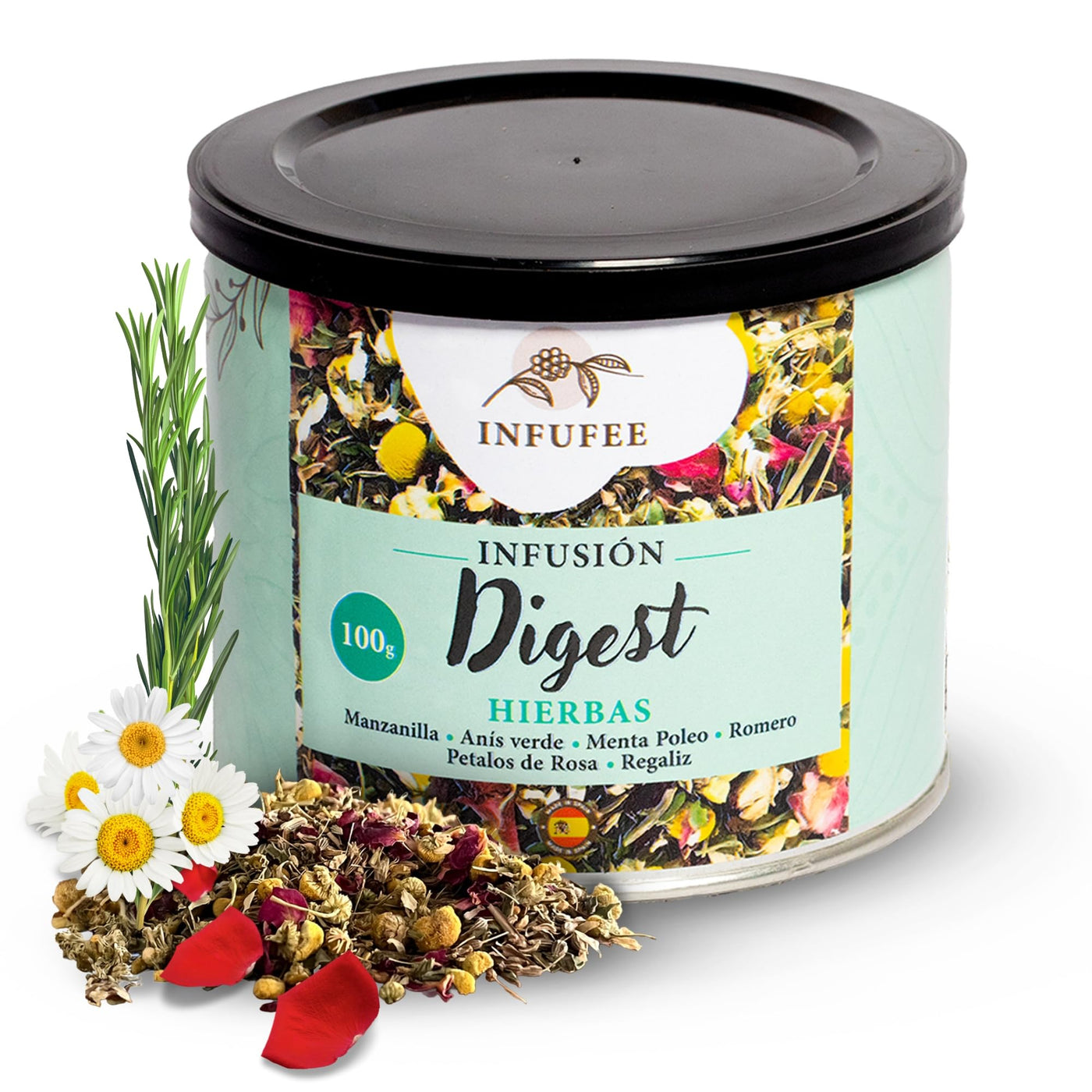 Infusión Digestiva - Infusión antioxidante y relajante - Infusión sin teína - Lata 100 gramos