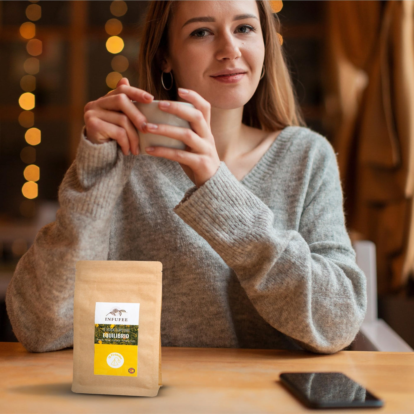 Té verde cúrcuma Equilibrio - Infusión revitalizante y antiinflamatoria - 15 pirámides