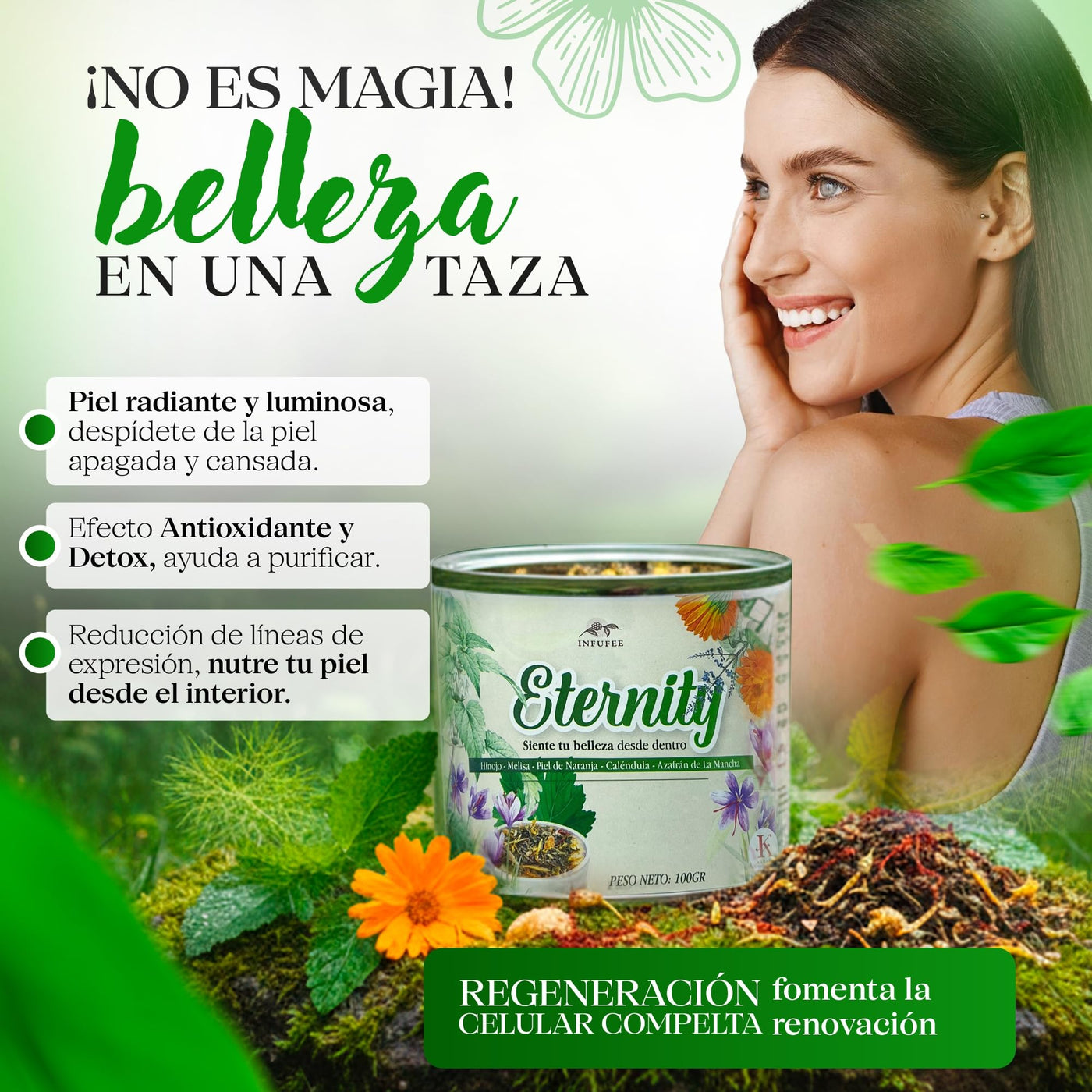 Infusión Eternity - Ritual de belleza y cuidado de la piel- sin teína - Lata 100 g