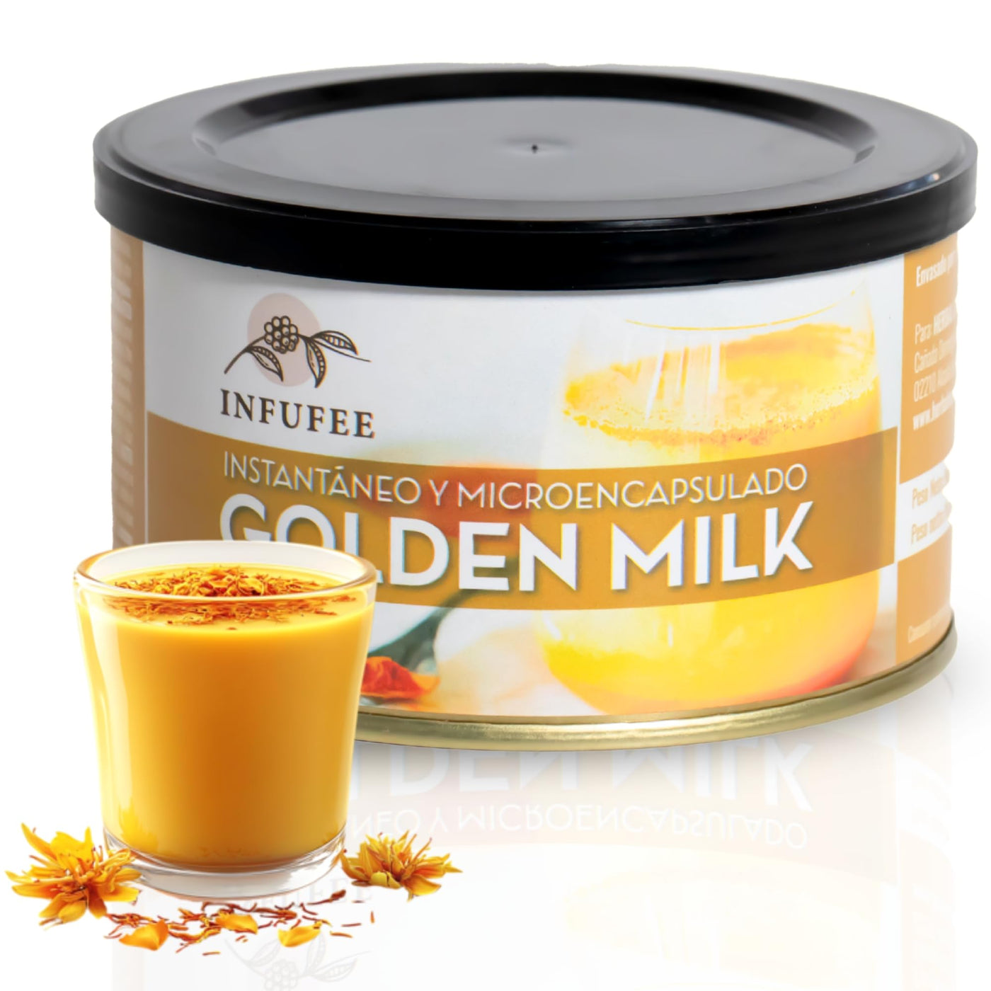 Golden Milk en Polvo Microencapsulado - Fortalece tu sistema inmunológico - Infusión Natural - Sin teína