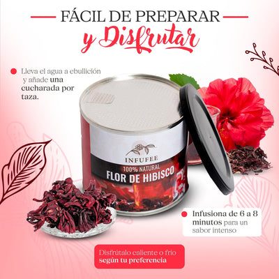 Flor de Hibisco 100 g - Flor de Jamaica - Antioxidante 100% natural