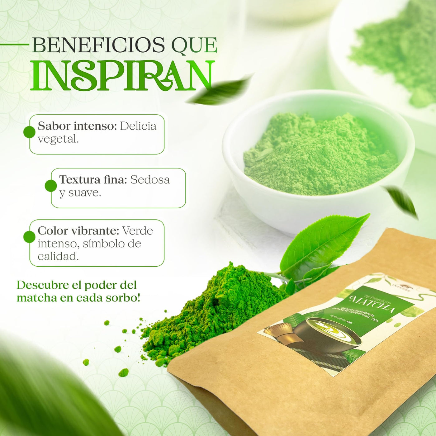 Té Matcha en polvo de calidad ceremonial - 50 gr