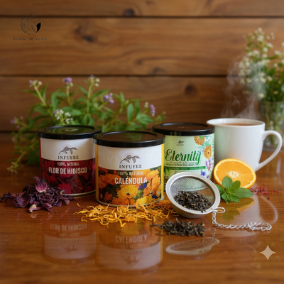 Pack Ritual Piel radiante: Contiene Flor de Hibisco, Caléndula, Eternity y filtro para té.