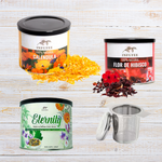 Pack Ritual Piel radiante: Contiene Flor de Hibisco, Caléndula, Eternity y filtro para té.