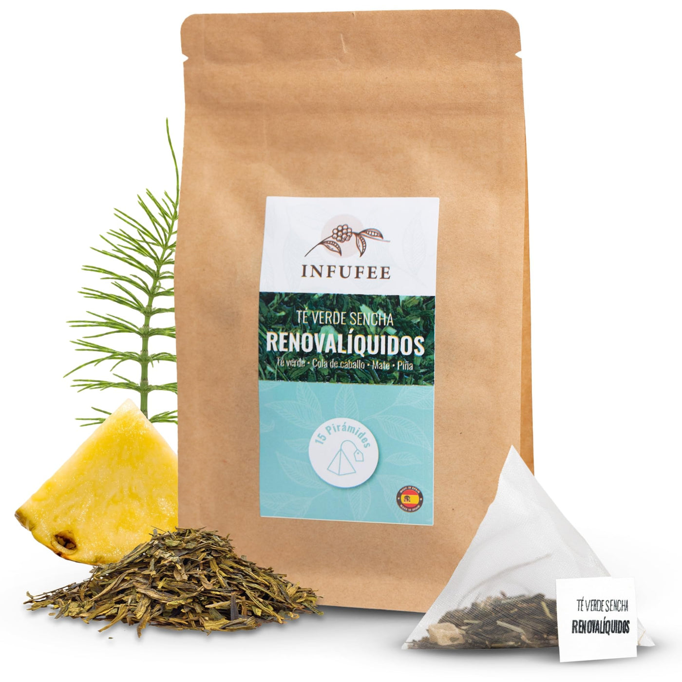 Te japonés desintoxicante - infusión depurativa - Te de hierbas para eliminar líquidos - 15 pirámides.